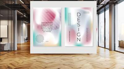 Fluid gradient background vector. Cute and minimalist style posters, Photo frame cover with pastel colorful geometric shapes and liquid color. Modern wallpaper design for social media, idol poster. Wall mural