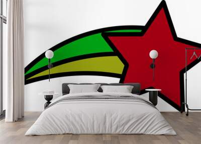 Groovy star illustration Wall mural