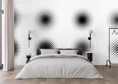 Halftone vector. Monochrome Abstract dot, Gradient halftone dots for background pattern and texture. Wall mural