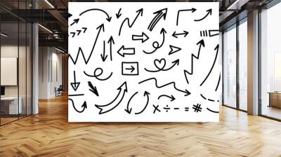 Hand drawn arrow vector icons set. sketch arrow design for business plan and education. Wall mural