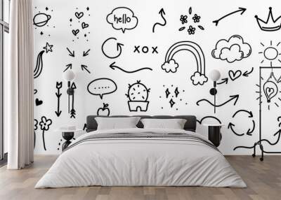 Hand drawn doodle vector set. Wall mural