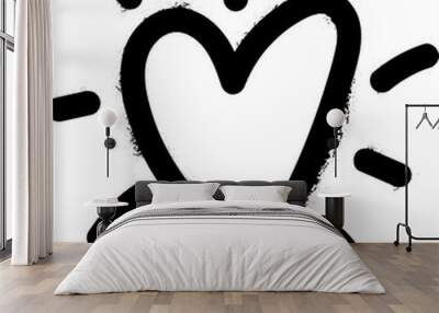 Heart spray paint Wall mural