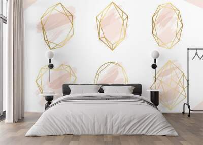 Luxury rose gold geometric frame collection. Design for wedding card, invitations, logo, book cover and poster	 Wall mural