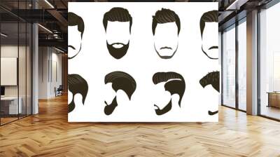 Men's Beard and Hair style Icon set for barber and hair cut logo and men fashion style - Vector. Wall mural