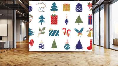 Merry Christmas and Happy New Year icon set, Winter and gif icon design collection. Wall mural