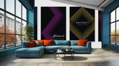 Modern banner design background. Abstract gradient graphic with 3d, geometric shapes, blend lines. Futuristic business cards collection illustration for flyer, brochure, invitation, social media. Wall mural