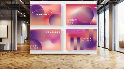 Set of template background design vector. Collection of creative trendy vibrant abstract gradient circle, curve, round, sparkling, blurred background. Design for business card, cover, banner, poster. Wall mural