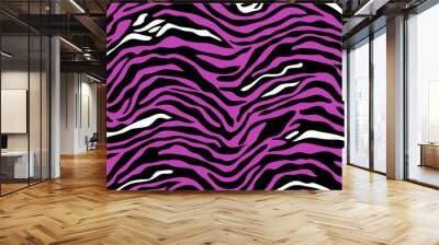 Trendy zebra skin pattern background vector. Animal fur, vector background for Fabric design, wrapping paper, textile and wallpaper. Wall mural