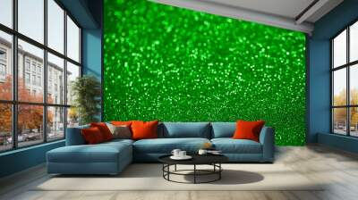 Abstract green bokeh background for Christmas / St Patrick Day holidays Wall mural