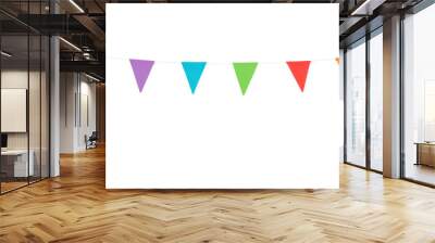 party flags isolated on a white background Wall mural