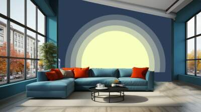 simple flat illustration of night cityscape Wall mural