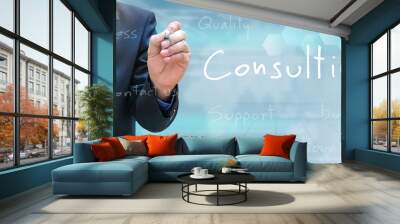 businessman hand writing consulting Wall mural