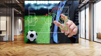 plan of soccer manager at soccer field Wall mural