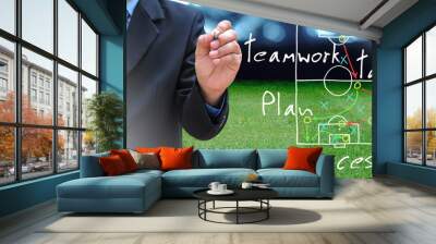 plan of soccer manager at soccer field Wall mural