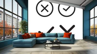 Check mark and cross mark icon Wall mural