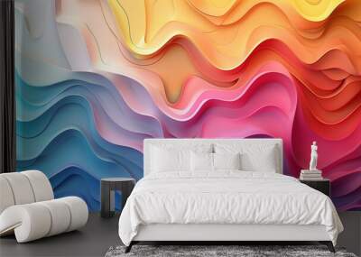 Bunte Linien in 3D Optik für schönen Hintergrund Wall mural