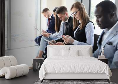 Business people waiting for job interview Wall mural