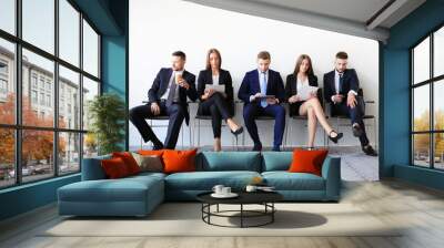 Business people waiting for job interview Wall mural