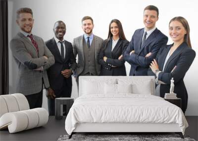 Businesspeople with colleagues standing on a transparent background Wall mural