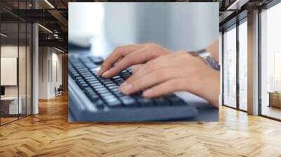 Close-up of typing female hands Wall mural