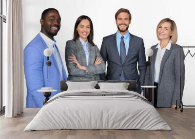 group of successful business people on a transparent background Wall mural