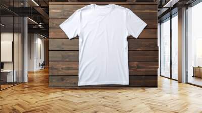 Image of a white color t-shirt with copy space. Wall mural