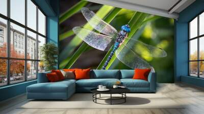 Turquoise Dragonfly Wall mural