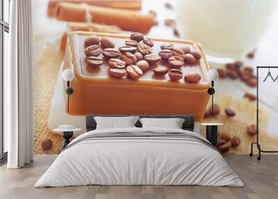 coffee soap, soap for spa, coffee and milk Wall mural