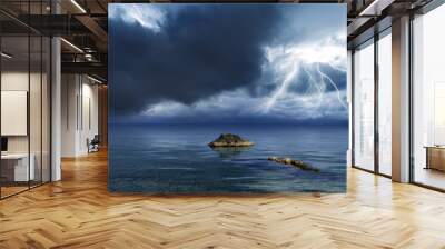 storm on sea Wall mural