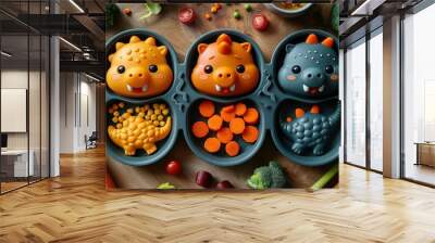 Fun and Colorful Food Plate for Babies and Toddlers Wall mural