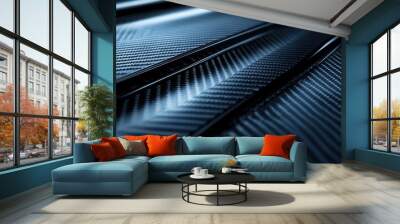 Sleek Carbon Fiber Surface Reflects Precision and Technological Innovation Aesthetically Wall mural