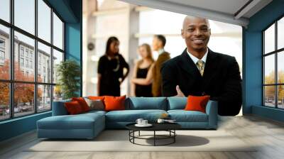 happy black businessman Wall mural