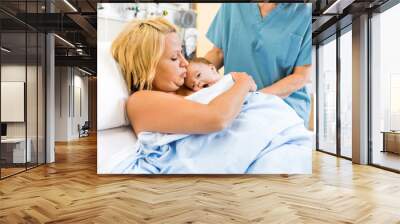 Young Mother With Newborn Wall mural