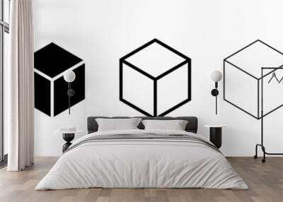 3d cube icon set Wall mural