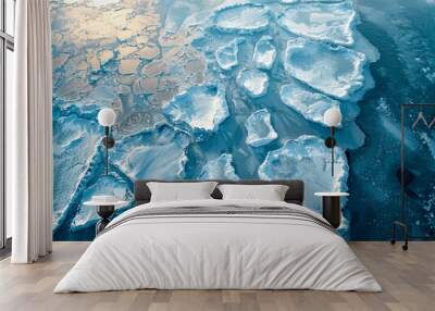 Aerial view of the ice sheet Wall mural