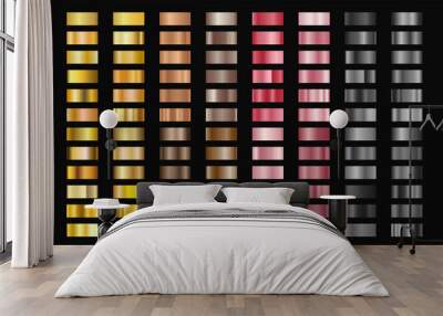 Gradient set. Gold, silver, bronze and rose gold. Vector EPS 10 Wall mural