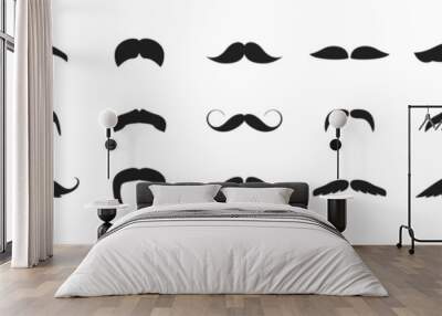 Mustache icon set. Vector EPS 10 Wall mural