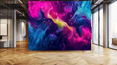 Trippy abstract wallpaper, modern art concept Wall mural