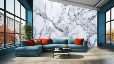 Abstract white and grey marble background texture. Wall mural