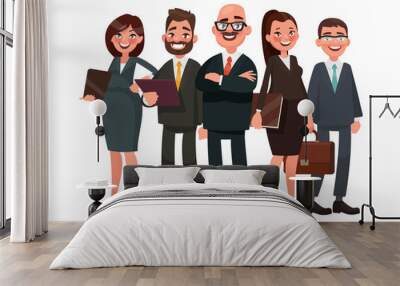 Business people are led by a leader. Vector illustration in cartoon style Wall mural