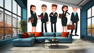 business team. a group of people dressed in business suits. vect Wall mural