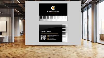 Piano Course Business Card Template - EPS 10 Vector Wall mural