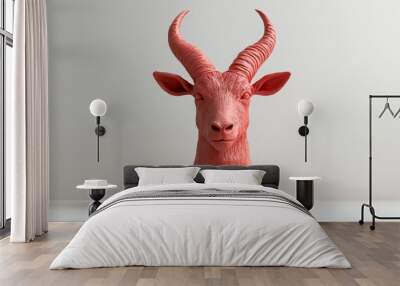 A red head of a goat with horns Wall mural