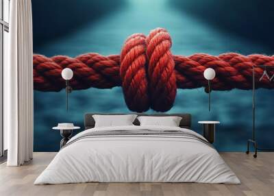 A red rope tied in a knot Wall mural