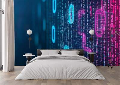 5G or 6G mobile technology concept. Wireless data network and connection technology concept. High-speed, futuristic background. Modern appearance. Wall mural