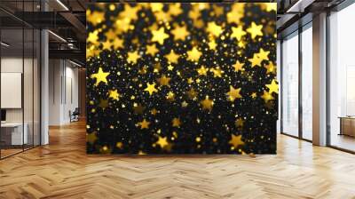 A luxury abstract light background with stars cosmos on a gold background Wall mural