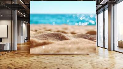 Background abstract of bokeh sun light waves on a tropical beach. Wall mural