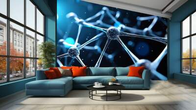 Background with abstract futuristic illustration of data technology. Stock Wall mural