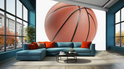 Basketball ball on transparent background. Stock image Wall mural