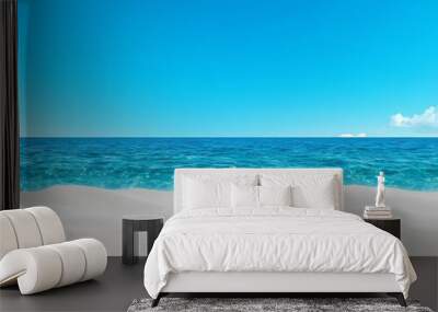 Beautiful light rays with deep blue sea and turquoise underwater background Wall mural